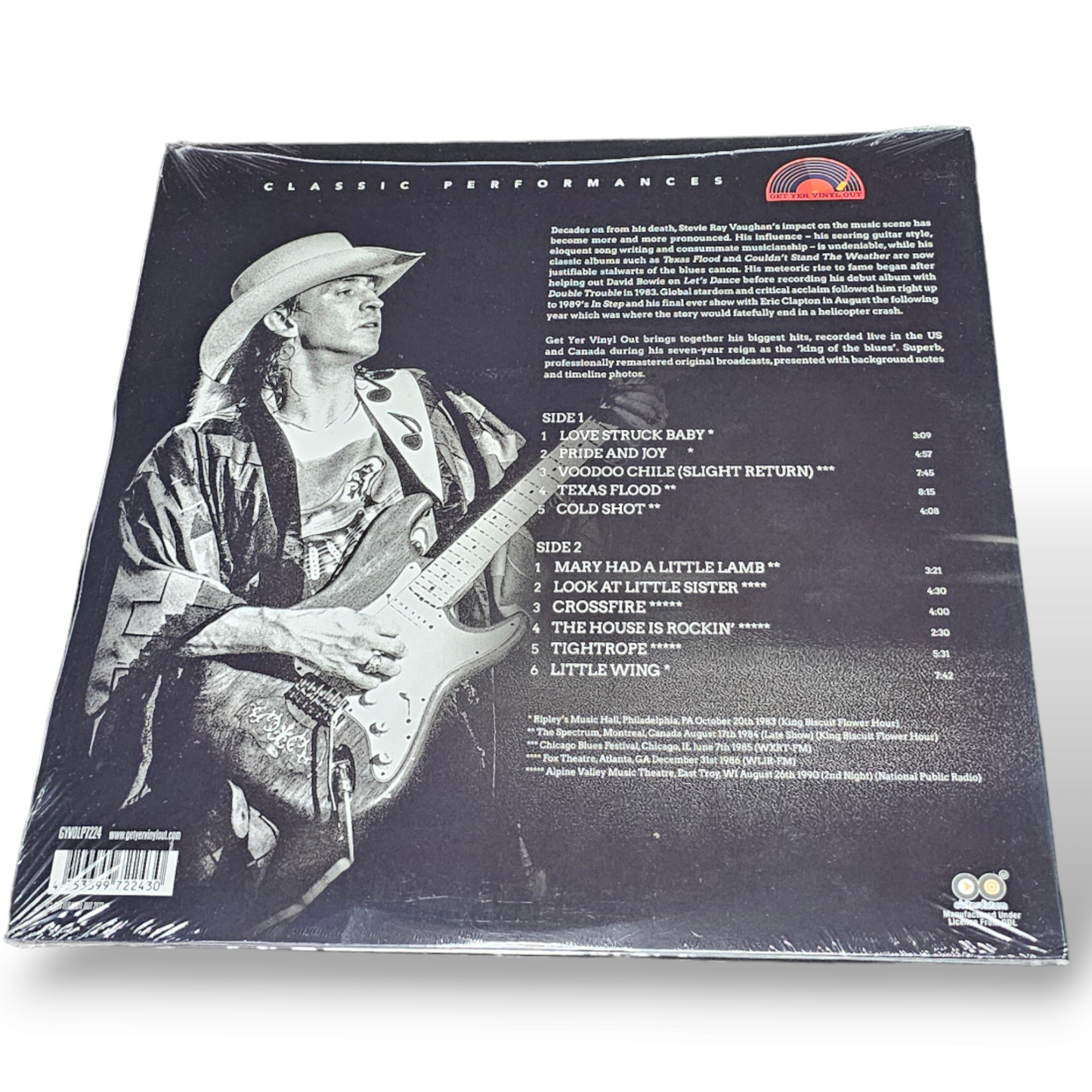 Stevie Ray Vaughan: Greatest Hits Live, De Luxe Gatefold Edition